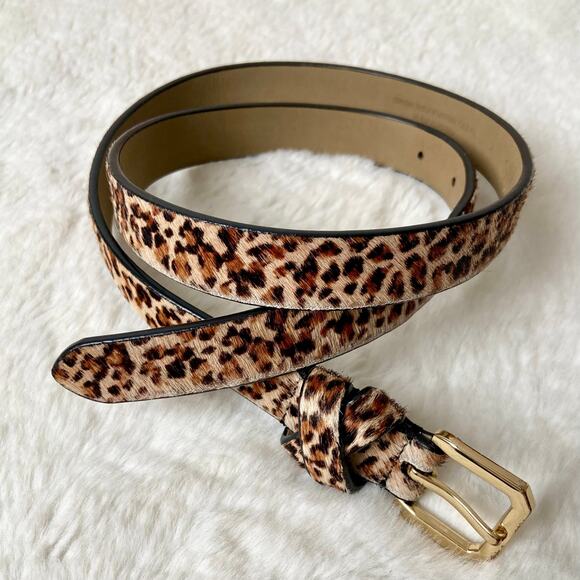 Talbots Leather Leopard Print Belt - Picture 1 of 6
